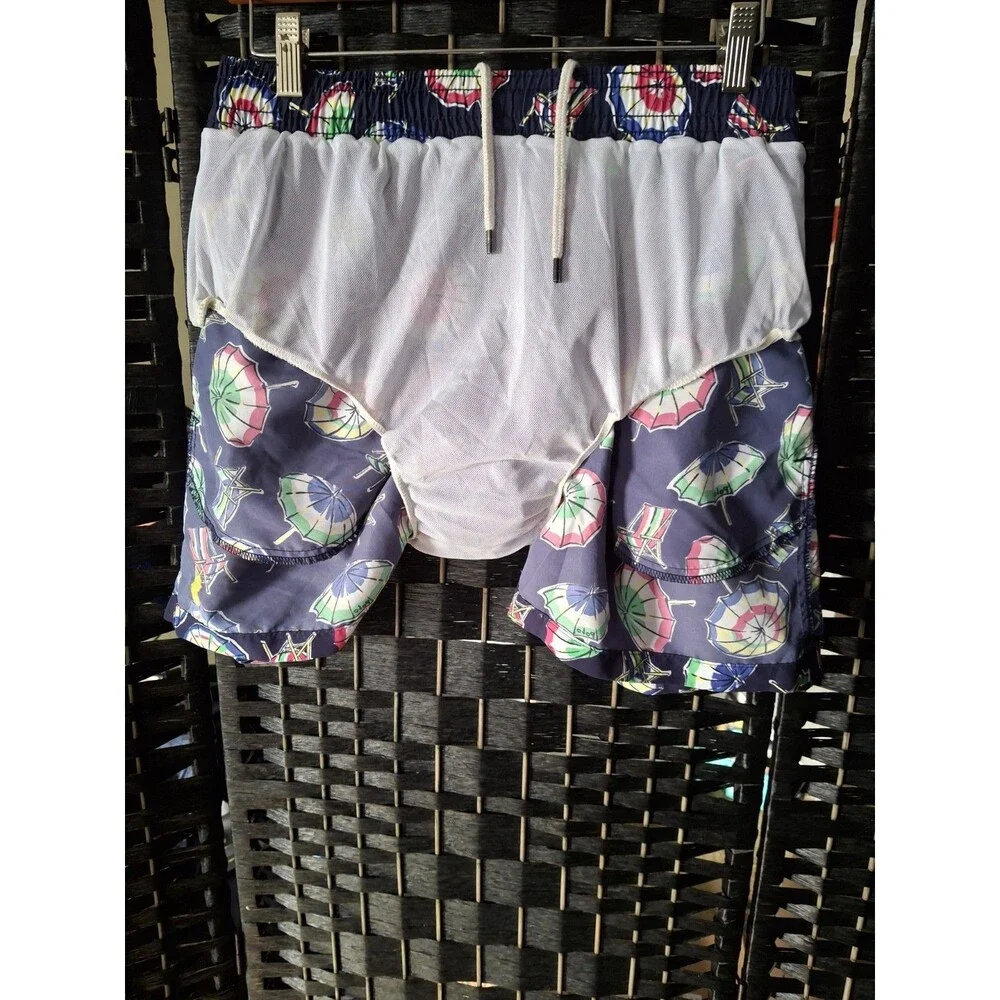 Polo Ralph Lauren Swim Trunks Mens Medium Polo Bear Umbrella Beach Pool Summer